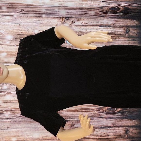 Leslie Fay Women's Black Velvet Dress Size 8 - Picture 3 of 12
